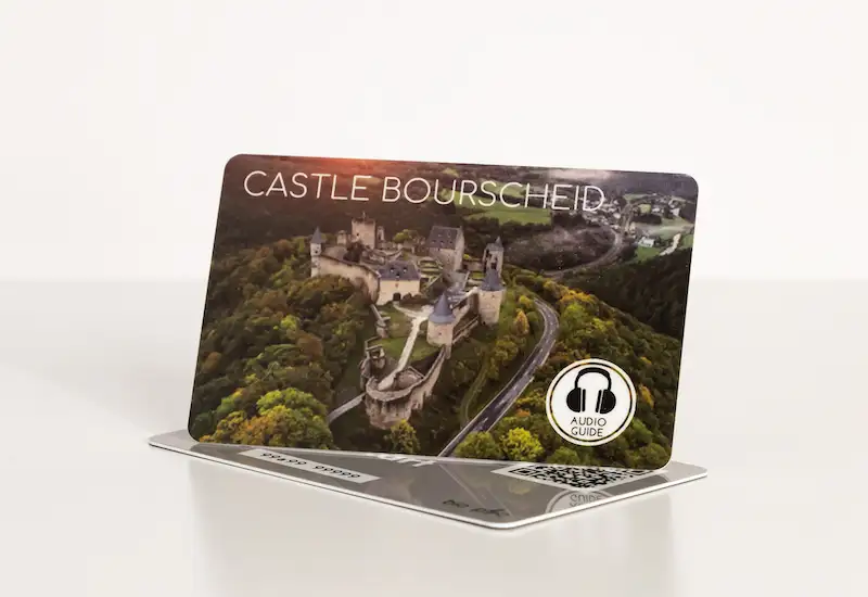 Card dell'audioguida del Castello Bourscheid