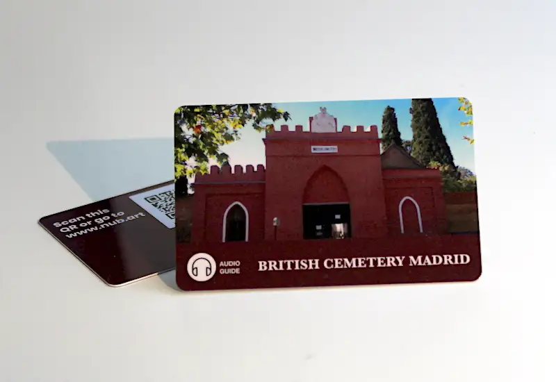 British Cemetery's audio guide card