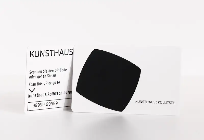 Audio guide card for the KUNSTHAUS : KOLLITSCH Museum in Klagenfurt