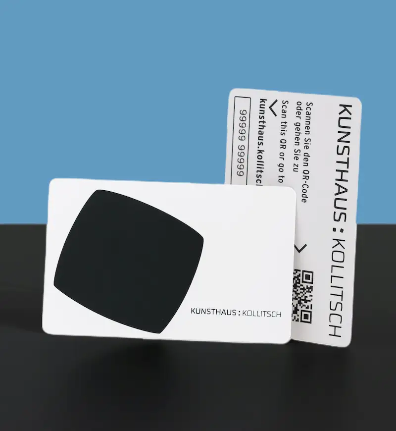 Audio guide card for the KUNSTHAUS : KOLLITSCH Museum in Klagenfurt