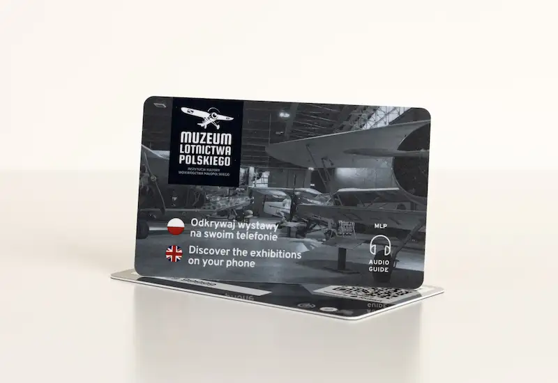 Polish aviation museum's audio guide card