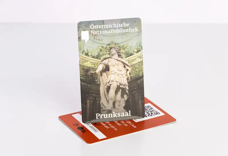 Carte d'audioguide de la salle d’apparat (Prunksaal) de la Bibliothèque Nationale Autrichienne
