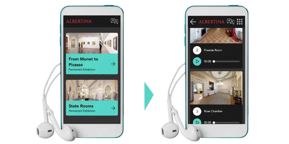 Nubart audio guide for the Albertina Museum in Vienna