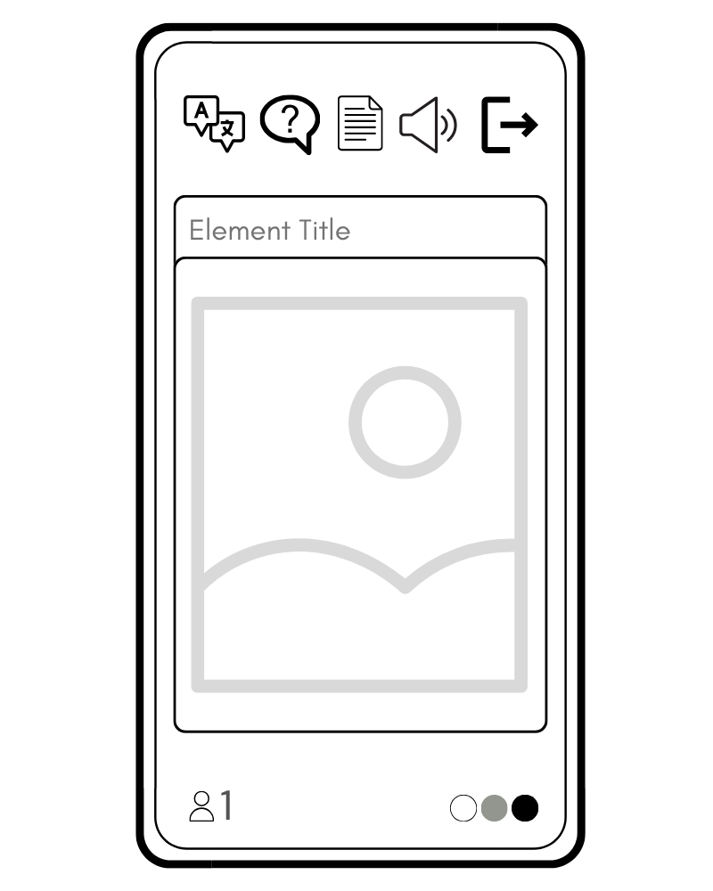 Interfaccia partecipante con libreria multimediale e traduzione IA