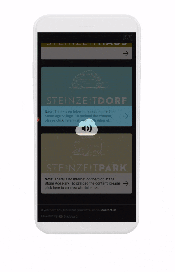 Nubart's audio guides can also work without internet (offline mode)