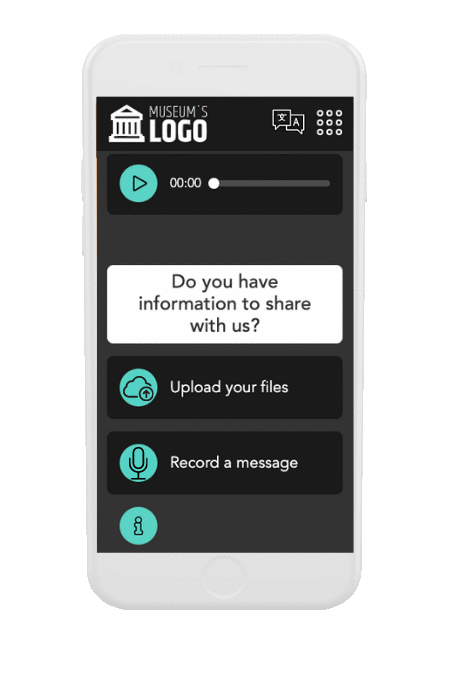 Button for uploading voice messages to Nubart audioguides