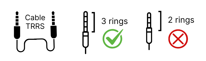 Cable TRRS con 3 anillos aislantes
