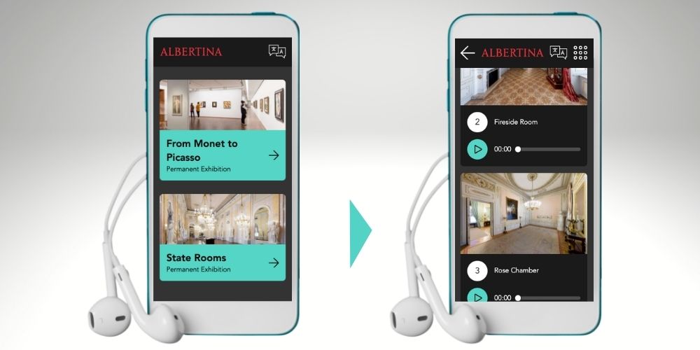 Nubart audio guide for the Albertina Museum in Vienna